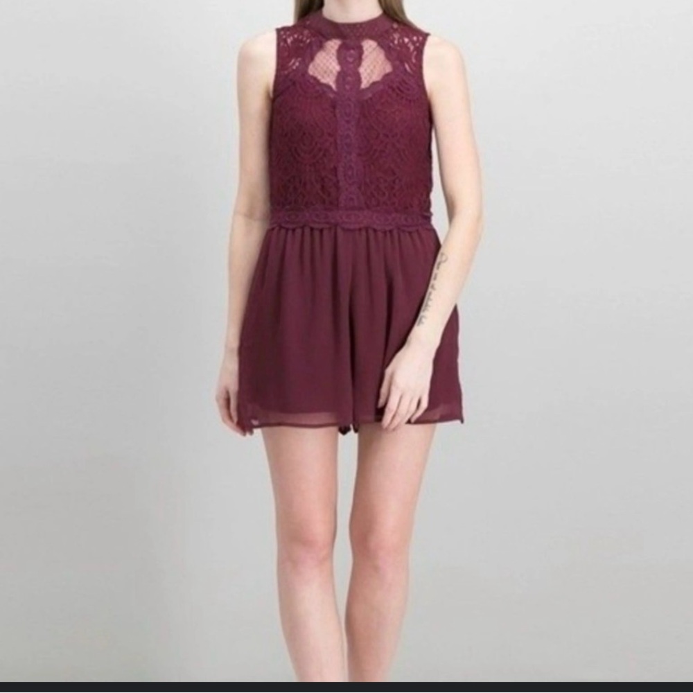 Elegant Lace Burgundy Dress